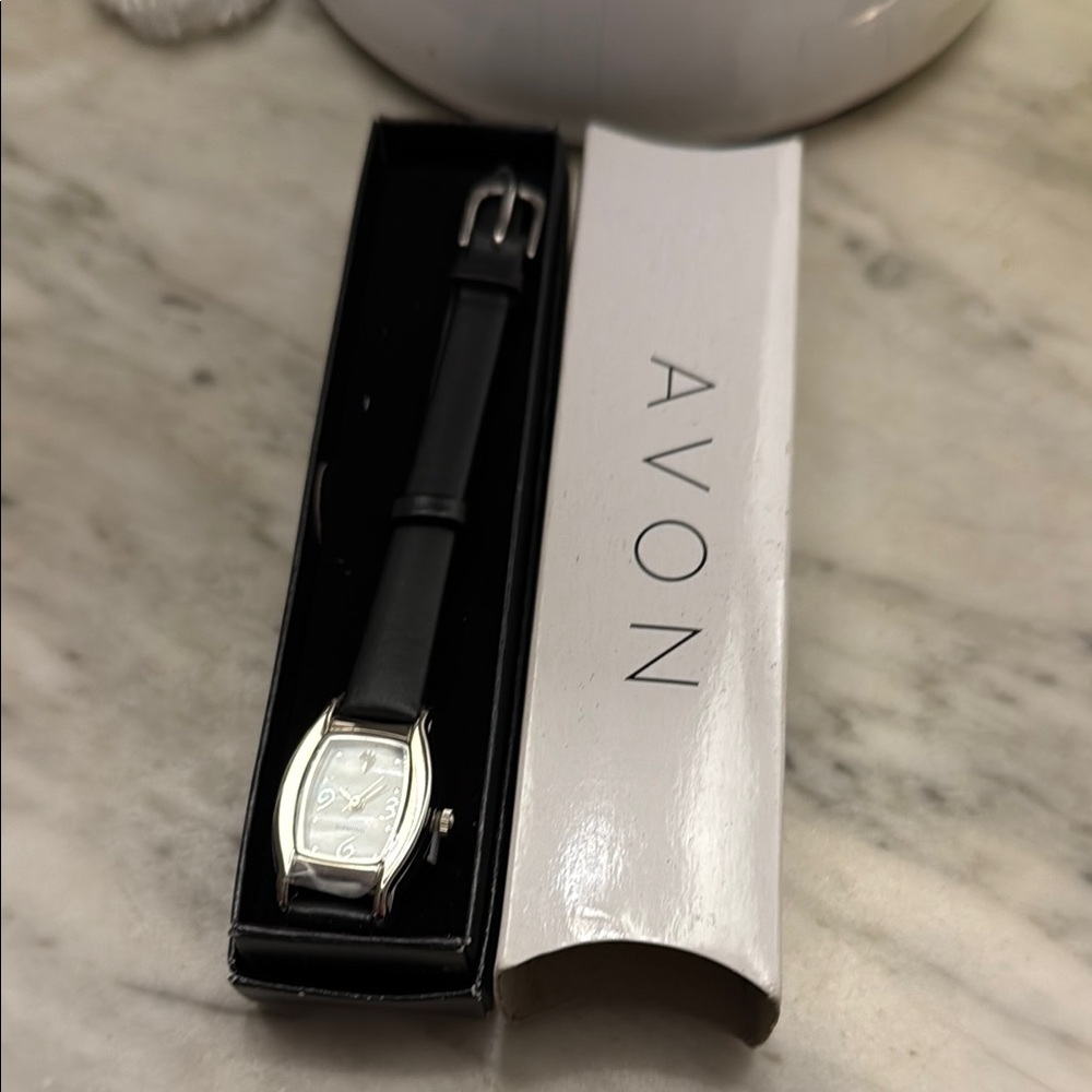 Avon Diamond Accent Watch with Mother of Pearl Dial
